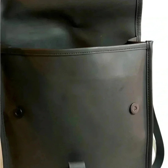 Rains unisex rucksack mit karabinerverschluss black rubber & canvas backpack - Picture 4 of 10